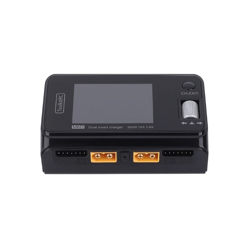 ToolkitRC M6D 500W 15A DC MINI Descargador de cargador inteligente de doble canal