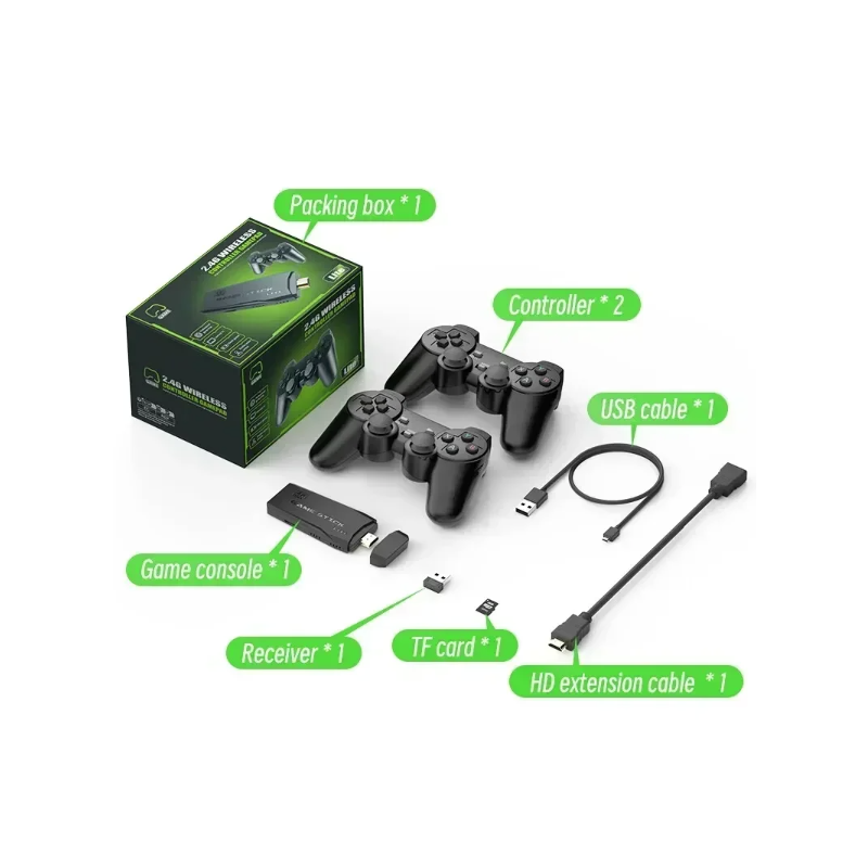 Consola de videojuegos M8, controlador inalámbrico doble 2,4G, Game Stick, juegos Retro 4K