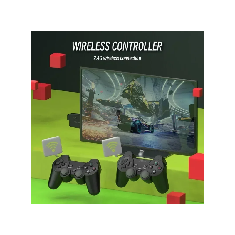 Consola de videojuegos M8, controlador inalámbrico doble 2,4G, Game Stick, juegos Retro 4K