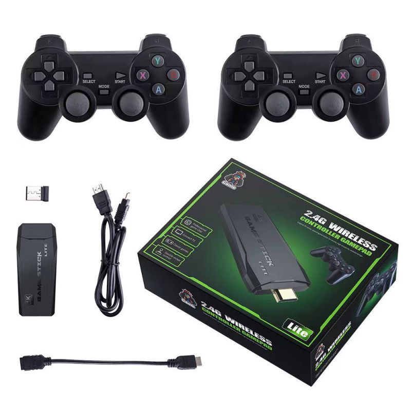 Consola de videojuegos 2,4G controlador inalámbrico doble palo de juego 4K 10000 juegos 64 32GB juegos Retro para PS1/GBA niño regalo de Navidad