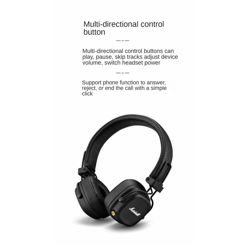 Auriculares inalámbricos Major III con Bluetooth, graves profundos, plegables, deportivos, para juegos, música, auriculares inalámbricos con micrófono
