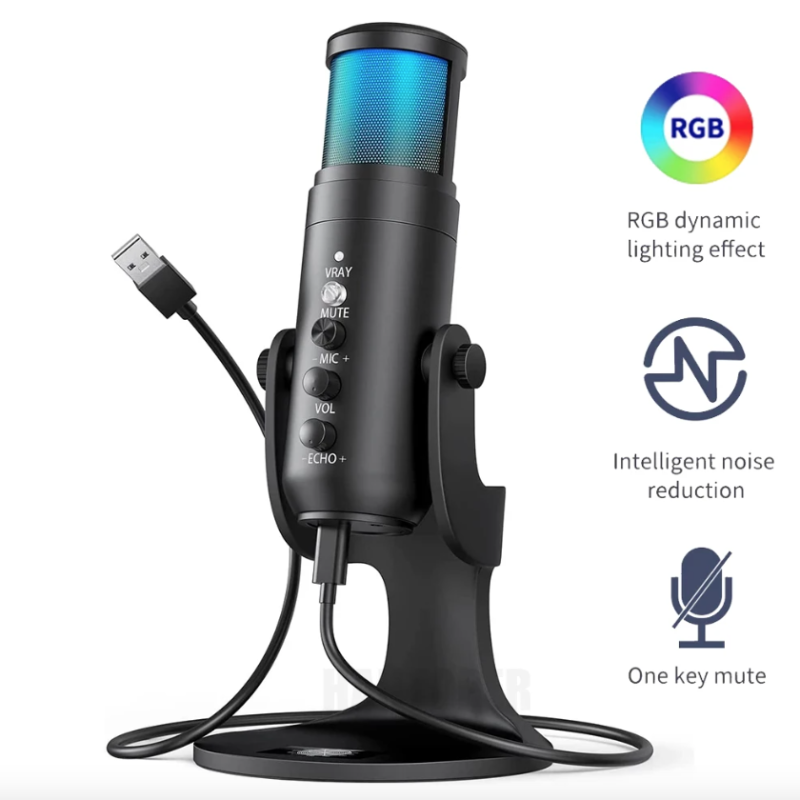 MU900PRO RGB Micrófono USB Micrófonos Condensadores Profesionales