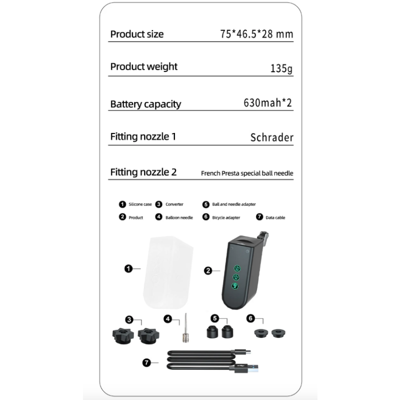Mini bomba de bicicleta Mini bomba de aire eléctrica portátil Inflador de neumáticos recargable de mano