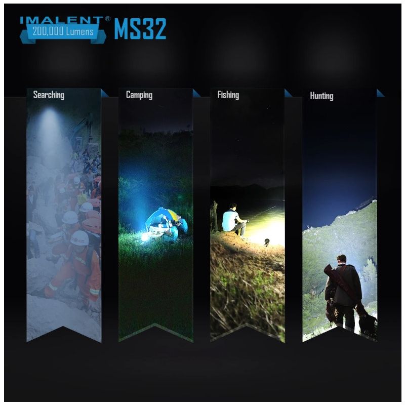 IMALENT MS32 Linterna LED de alta potencia de 200000 lúmenes