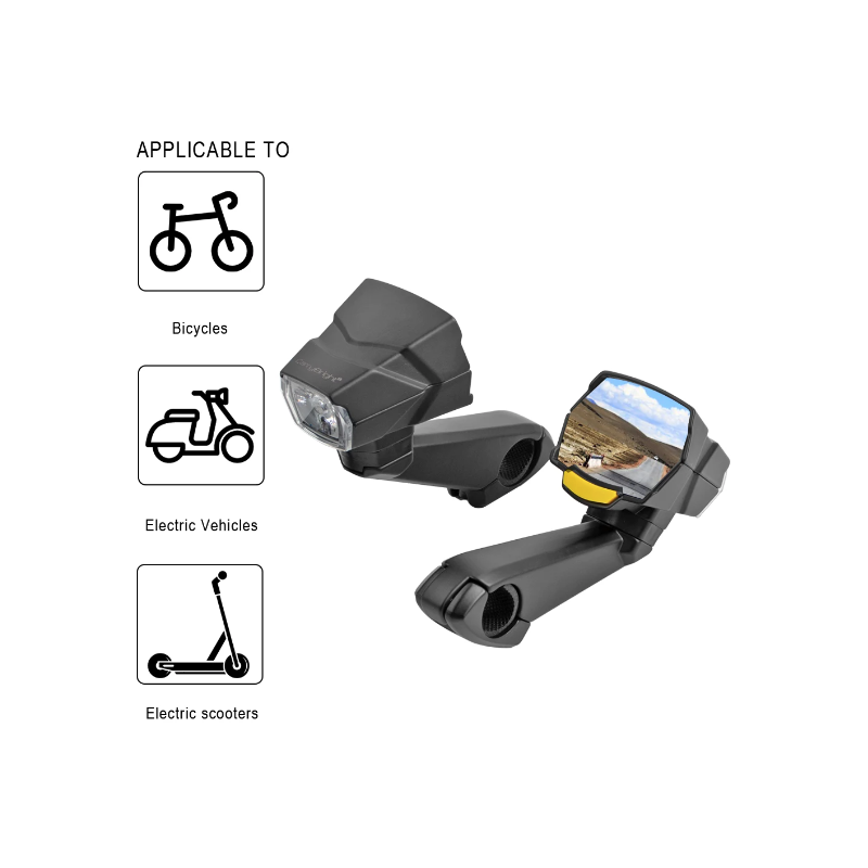 Faro de espejo retrovisor CarryBright CB800, luz de bicicleta de espejo trasero