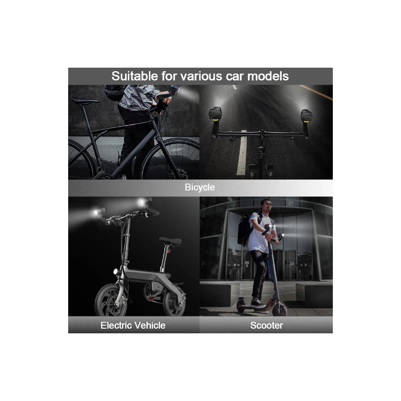 Faro de espejo retrovisor CarryBright CB800, luz de bicicleta de espejo trasero