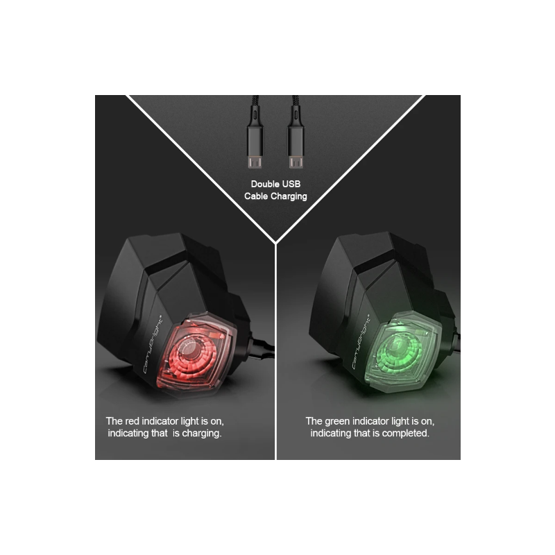 Faro de espejo retrovisor CarryBright CB800, luz de bicicleta de espejo trasero