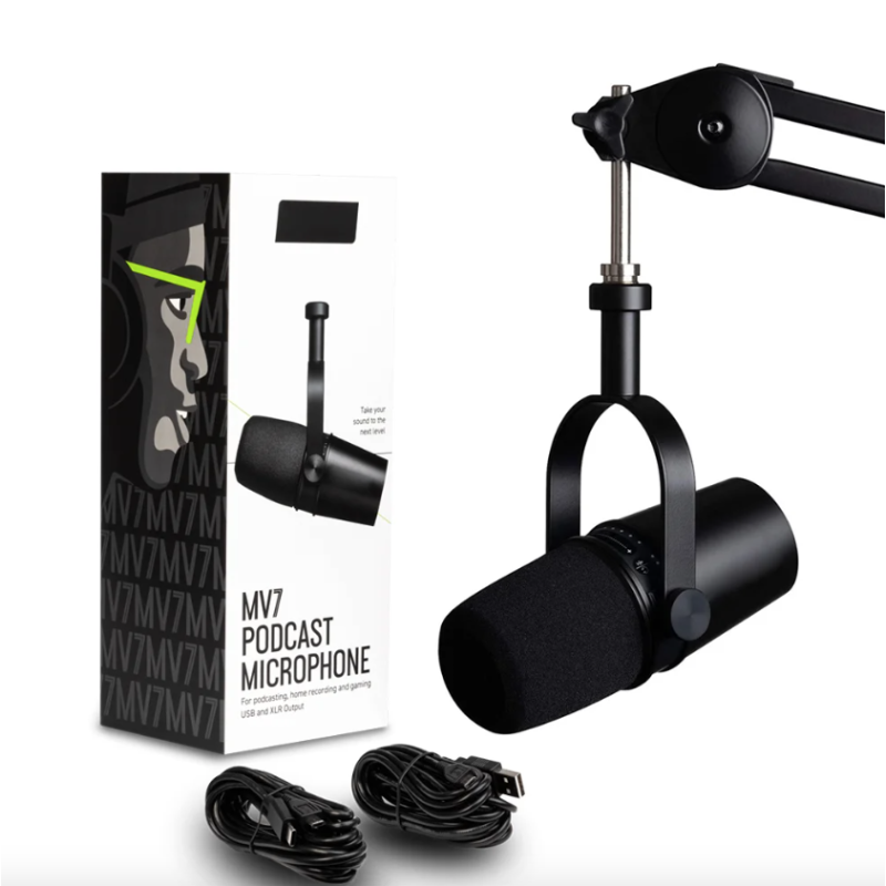 Micrófono dinámico profesional MV7 para Podcast, teléfono inteligente, ordenador, micrófono con cable en vivo para grabación de Podcasting, transmisión en vivo
