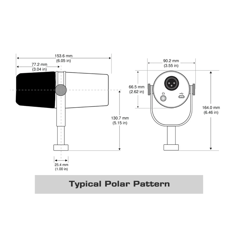 Micrófono dinámico profesional MV7 para Podcast, teléfono inteligente, ordenador, micrófono con cable en vivo para grabación de Podcasting, transmisión en vivo