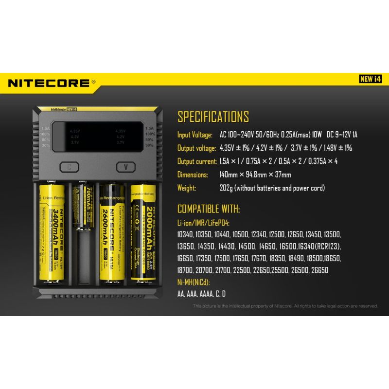 Nitecore New i4 Li-Ion Battery Cargador