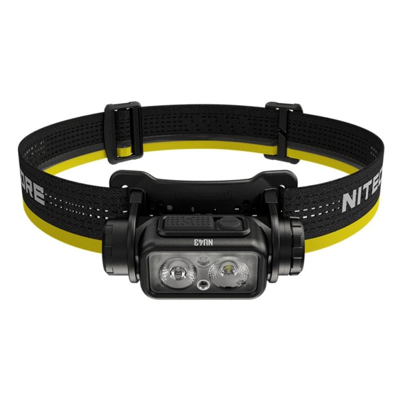 Linterna frontal recargable NITECORE NU43, linterna frontal con luz blanca y roja, linterna con batería de 3400mAh para acampar al aire libre