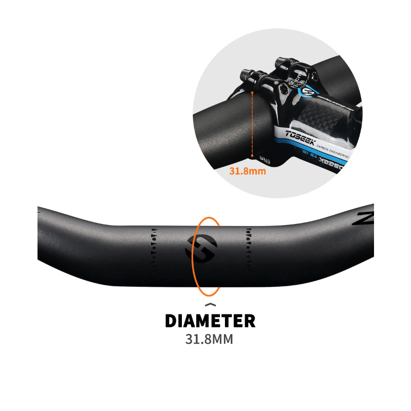 Manillar de carbono TOSEEK ZF-ONE Mtb manillar de bicicleta 31,8*580-720/740/760mm manillar negro mate para accesorios de bicicleta de montaña