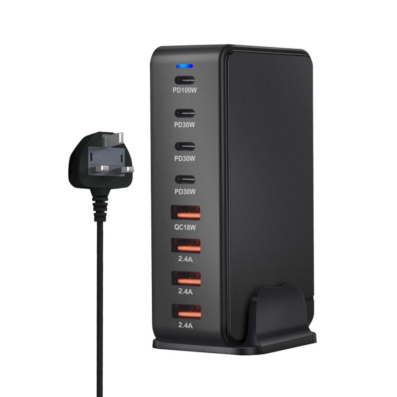 Cargador GaN de escritorio de 240W, cargador USB tipo C PD de 8 puertos, carga rápida 3,0 USB tipo C, cargador USB móvil
