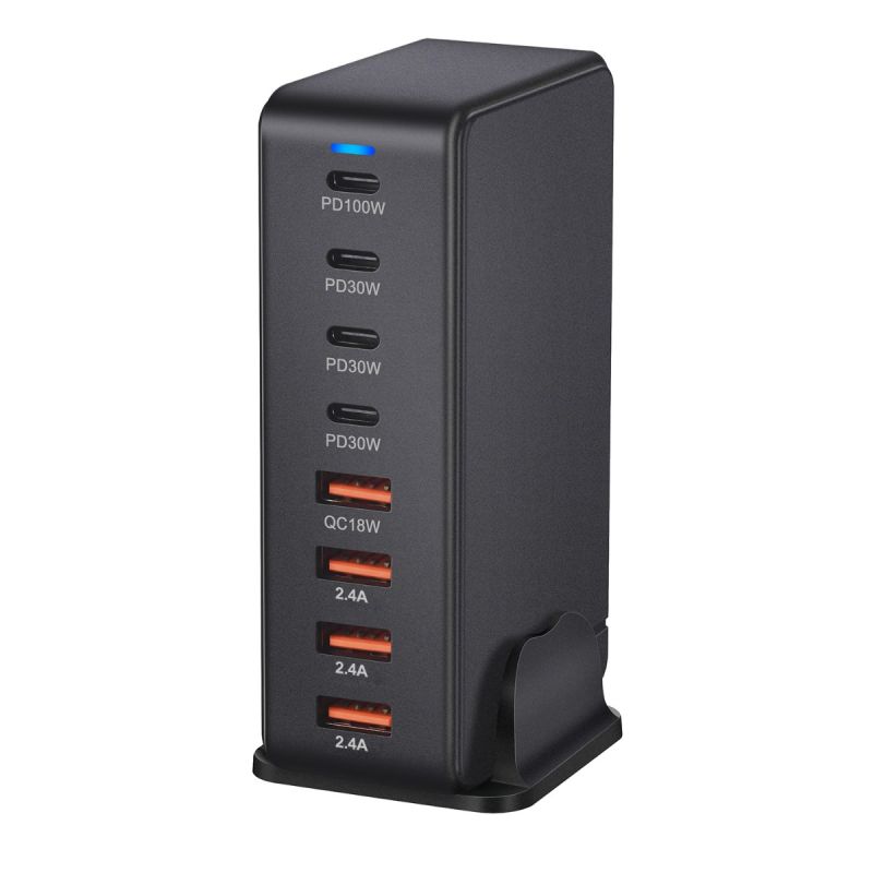 Cargador GaN de escritorio de 240W, cargador USB tipo C PD de 8 puertos, carga rápida 3,0 USB tipo C, cargador USB móvil