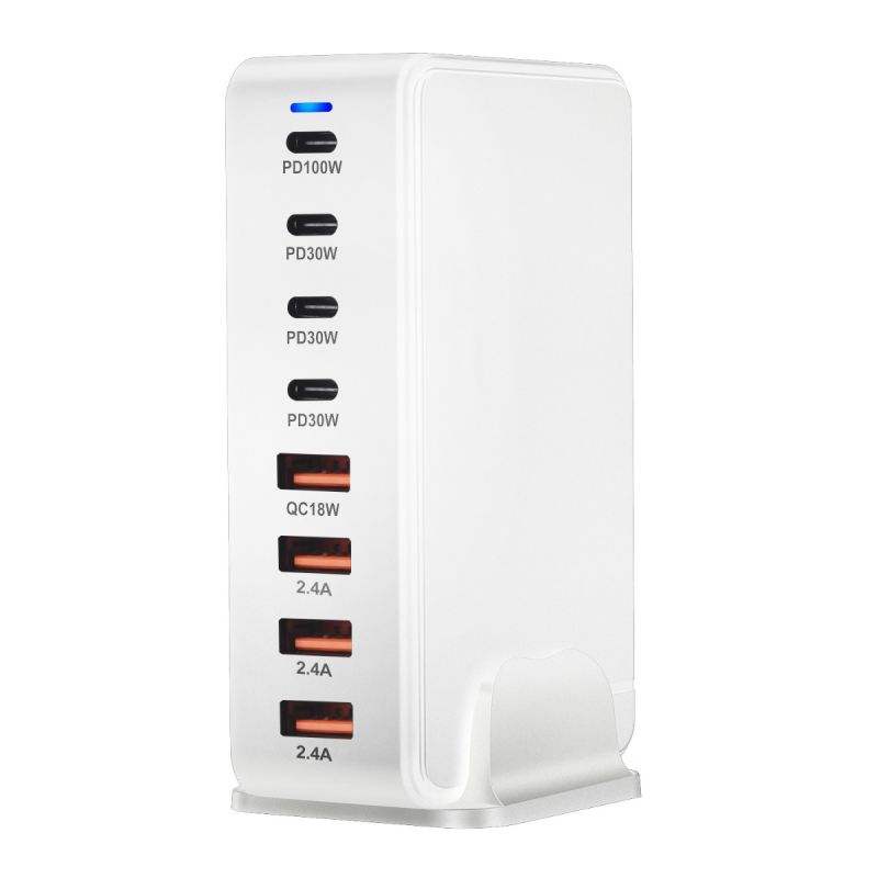 Cargador GaN de escritorio de 240W, cargador USB tipo C PD de 8 puertos, carga rápida 3,0 USB tipo C, cargador USB móvil