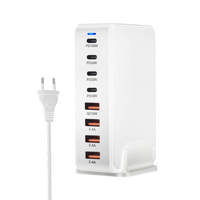 Cargador GaN de escritorio de 240W, cargador USB tipo C PD de 8 puertos, carga rápida 3,0 USB tipo C, cargador USB móvil