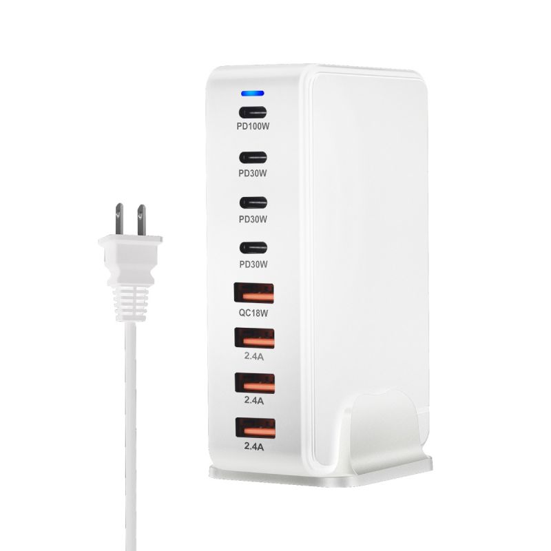 Cargador GaN de escritorio de 240W, cargador USB tipo C PD de 8 puertos, carga rápida 3,0 USB tipo C, cargador USB móvil