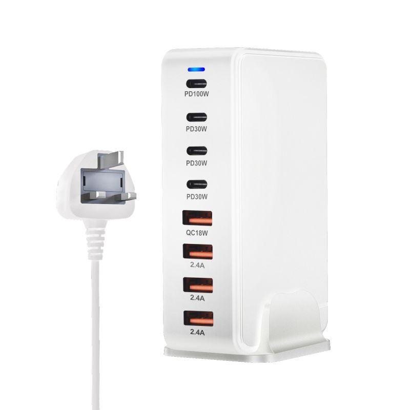 Cargador GaN de escritorio de 240W, cargador USB tipo C PD de 8 puertos, carga rápida 3,0 USB tipo C, cargador USB móvil