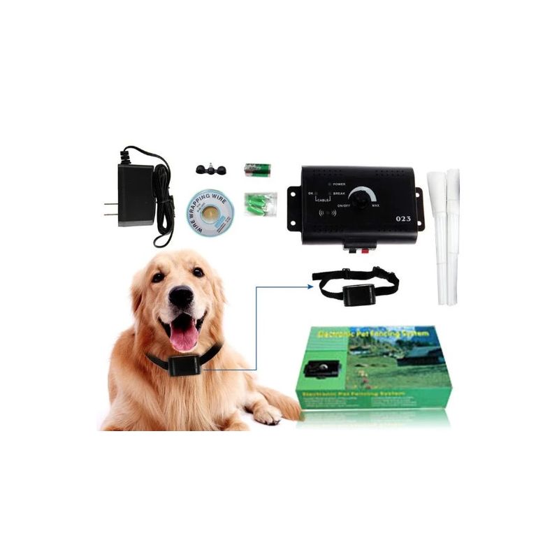 Valla eléctrica para mascotas, sistema de cerca eléctrica Invisible e inalámbrica para perros, entrenamiento para perros al aire libre, Control remoto, Collar de choque para perros con pitido