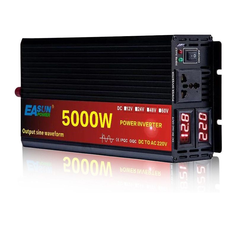 Inversor de corriente de onda sinusoidal pura EASUN 2000W 3000W 4000W 5000W 12V 24V 220V Transformador de voltaje DC 12V a AC 230V Convertidor