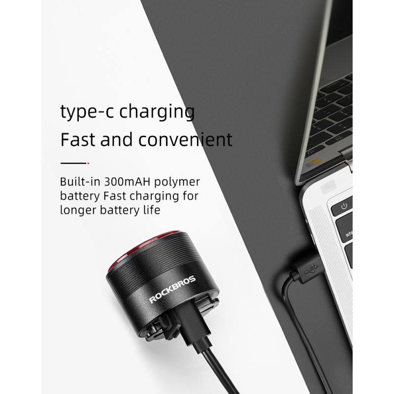 ROCKBROS Q3 bicicleta luz trasera MTB bicicleta de carretera noche ciclismo luz trasera Sensor de freno inteligente luz de advertencia impermeable accesorios de bicicleta