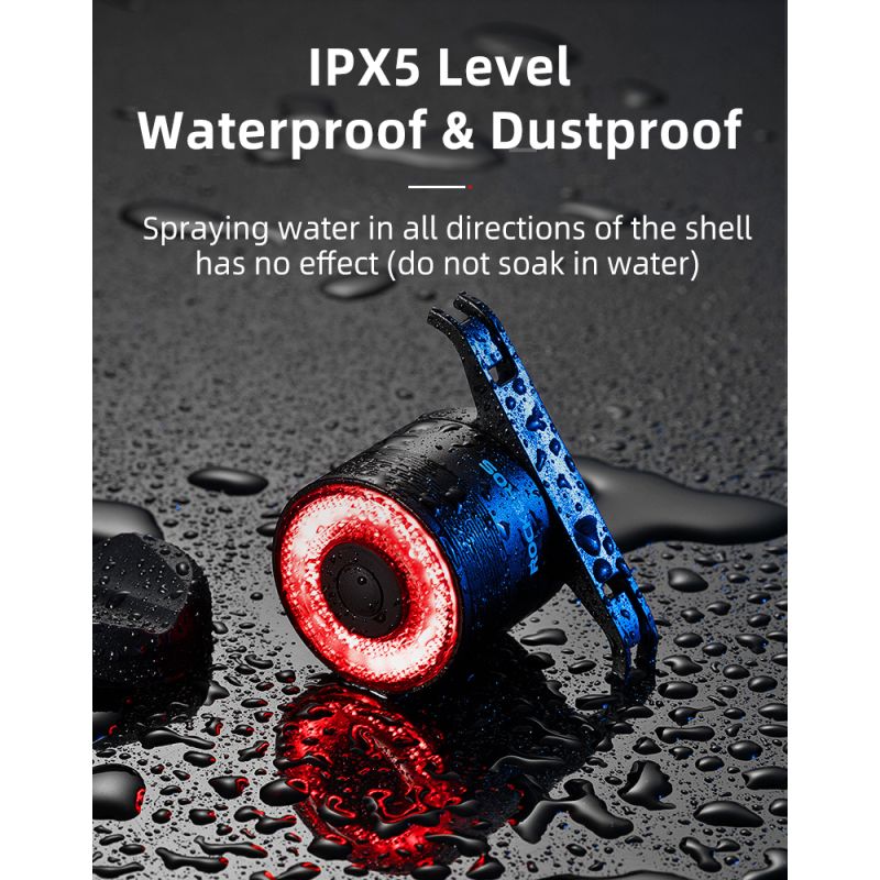 ROCKBROS Q3 bicicleta luz trasera MTB bicicleta de carretera noche ciclismo luz trasera Sensor de freno inteligente luz de advertencia impermeable accesorios de bicicleta