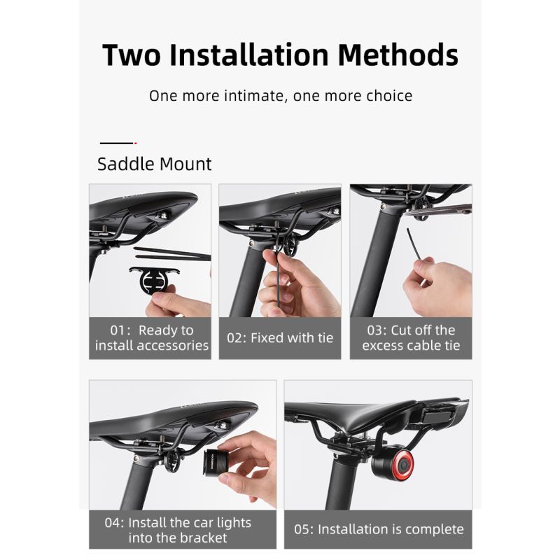 ROCKBROS Q3 bicicleta luz trasera MTB bicicleta de carretera noche ciclismo luz trasera Sensor de freno inteligente luz de advertencia impermeable accesorios de bicicleta