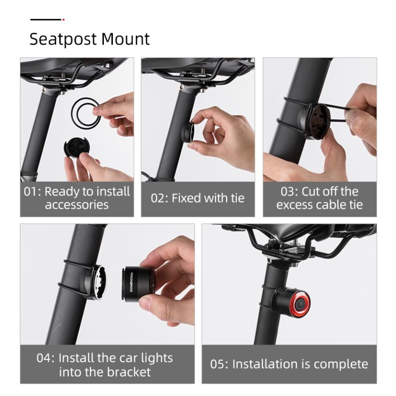 ROCKBROS Q3 bicicleta luz trasera MTB bicicleta de carretera noche ciclismo luz trasera Sensor de freno inteligente luz de advertencia impermeable accesorios de bicicleta