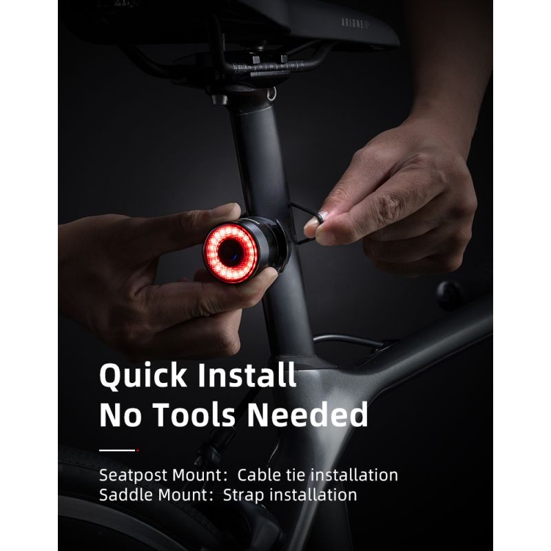 ROCKBROS Q3 bicicleta luz trasera MTB bicicleta de carretera noche ciclismo luz trasera Sensor de freno inteligente luz de advertencia impermeable accesorios de bicicleta