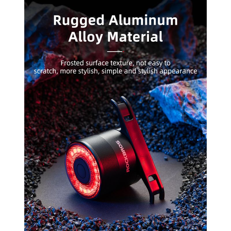 ROCKBROS Q3 bicicleta luz trasera MTB bicicleta de carretera noche ciclismo luz trasera Sensor de freno inteligente luz de advertencia impermeable accesorios de bicicleta