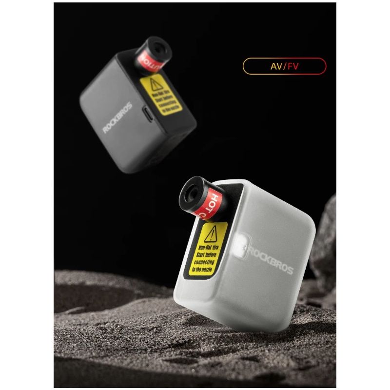 ROCKBROS-bomba de aire eléctrica portátil para bicicleta, Inflador de neumáticos recargable de mano de 100PSI, para coche, bicicleta y motocicleta