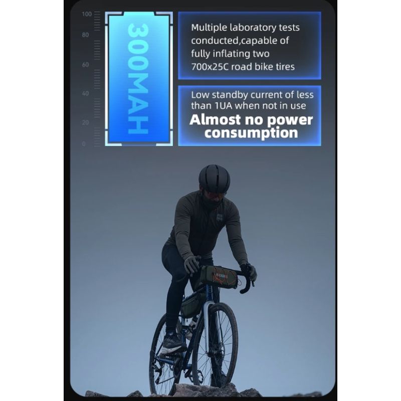 ROCKBROS-bomba de aire eléctrica portátil para bicicleta, Inflador de neumáticos recargable de mano de 100PSI, para coche, bicicleta y motocicleta