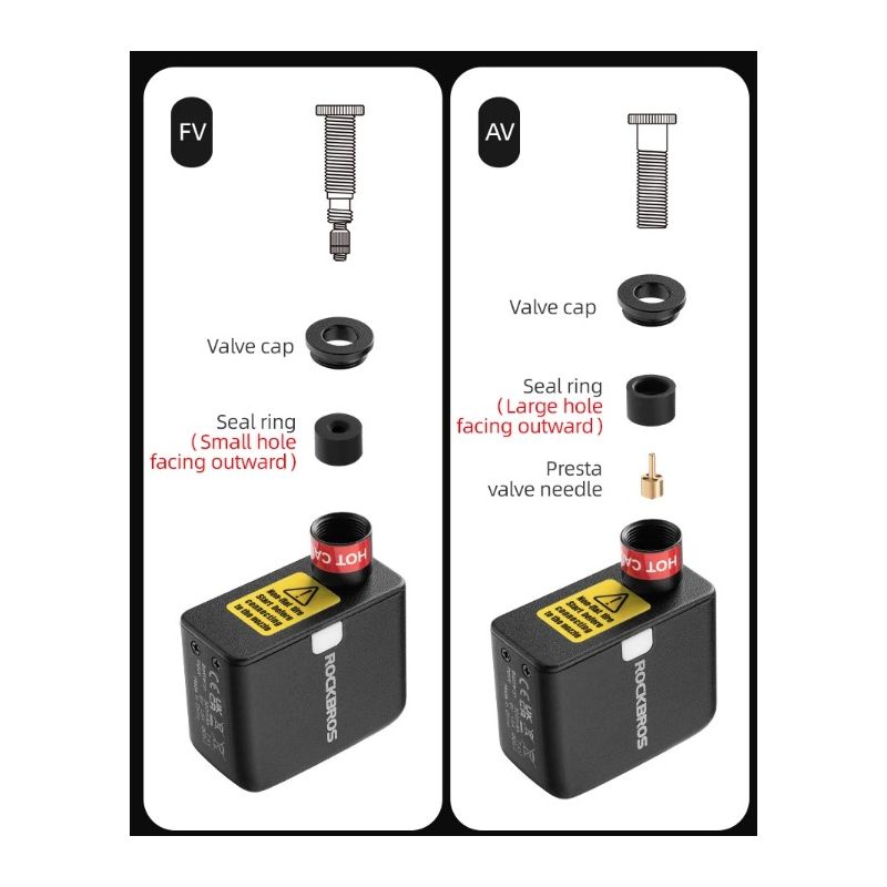 ROCKBROS-bomba de aire eléctrica portátil para bicicleta, Inflador de neumáticos recargable de mano de 100PSI, para coche, bicicleta y motocicleta