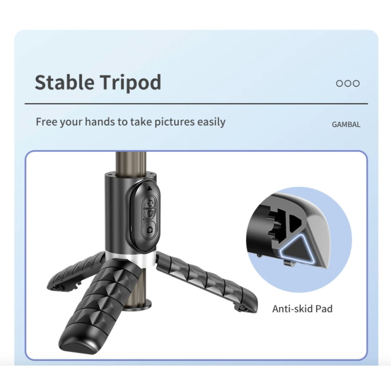 Q18 Selfie Stick Rotación 360 después del modo de disparo Estabilizador de cardán