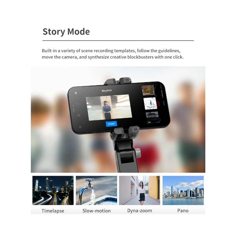 Q18 Selfie Stick Rotación 360 después del modo de disparo Estabilizador de cardán