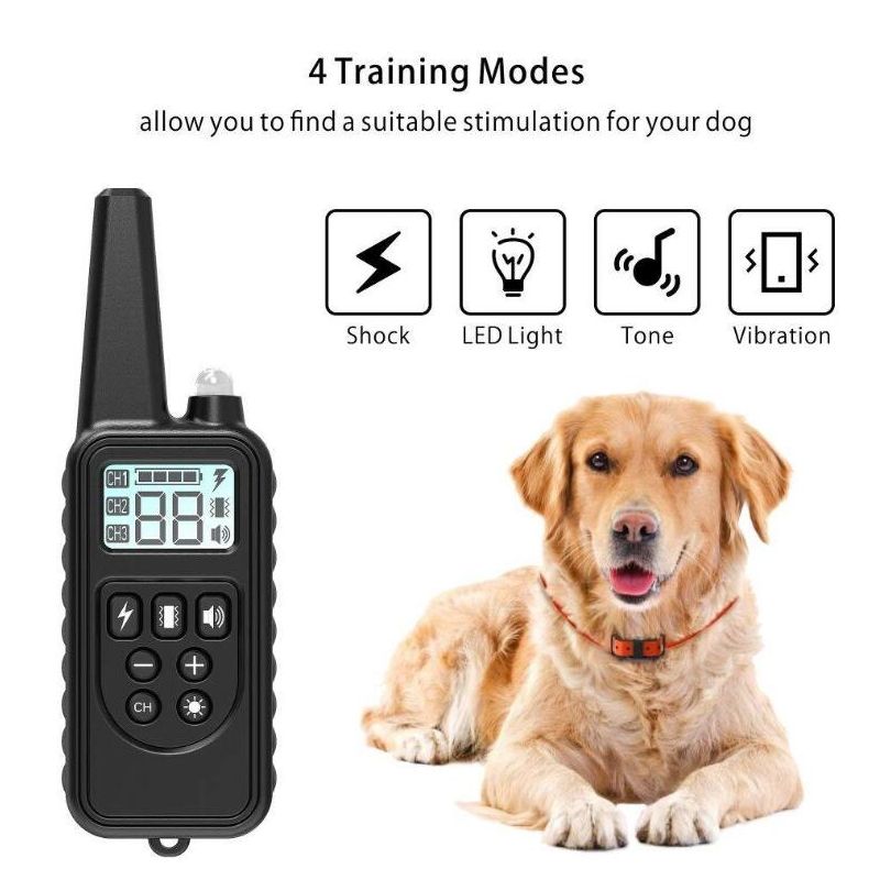 2020 Nuevo 800M Electric Training Collan Colllar PET control remoto impermeable recargable con pantalla LCD para todo el tamaño de la vibración de choque