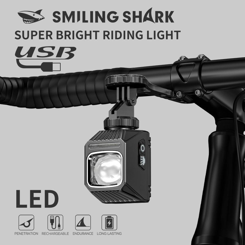 Luces delanteras colgantes para bicicleta SMILING SHARK EVO1700, luces delanteras para bicicleta recargables por USB-C