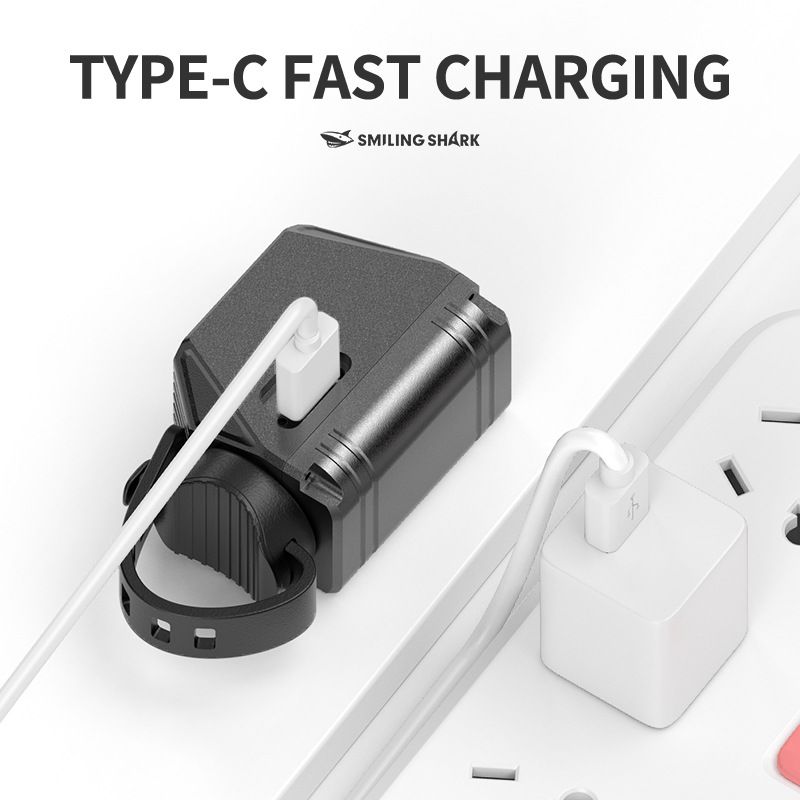 Luces delanteras colgantes para bicicleta SMILING SHARK EVO1700, luces delanteras para bicicleta recargables por USB-C