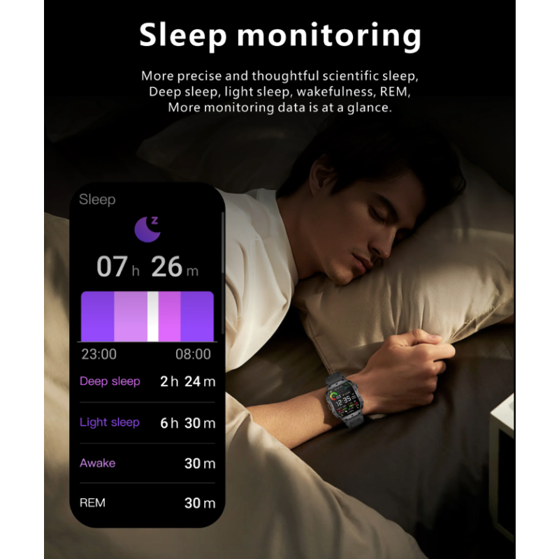 QX11 Smart Watch Hombres IP68 5ATM Deportes al aire libre Fitness Tracker Monitor de salud 1.96 "BT Call Smartwatch