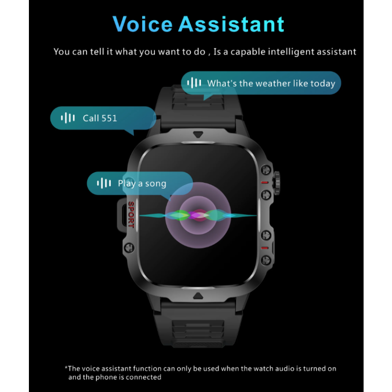 QX11 Smart Watch Hombres IP68 5ATM Deportes al aire libre Fitness Tracker Monitor de salud 1.96 "BT Call Smartwatch