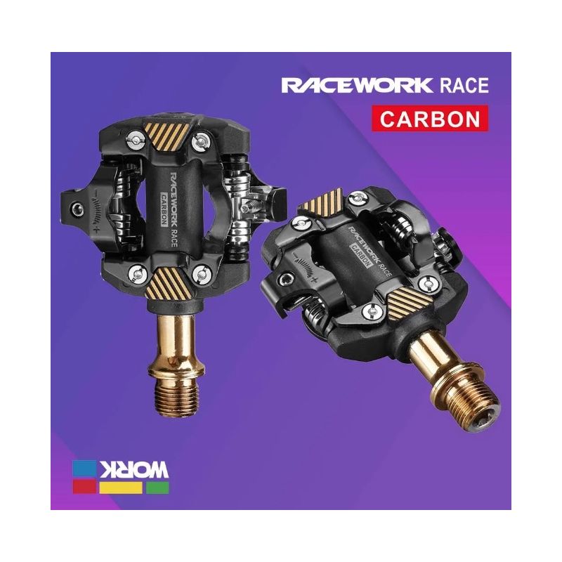 RACEWORK-pedales SPD autoblocantes para bicicleta de montaña, tacos para bicicleta de montaña, reposapiés, piezas de bicicleta