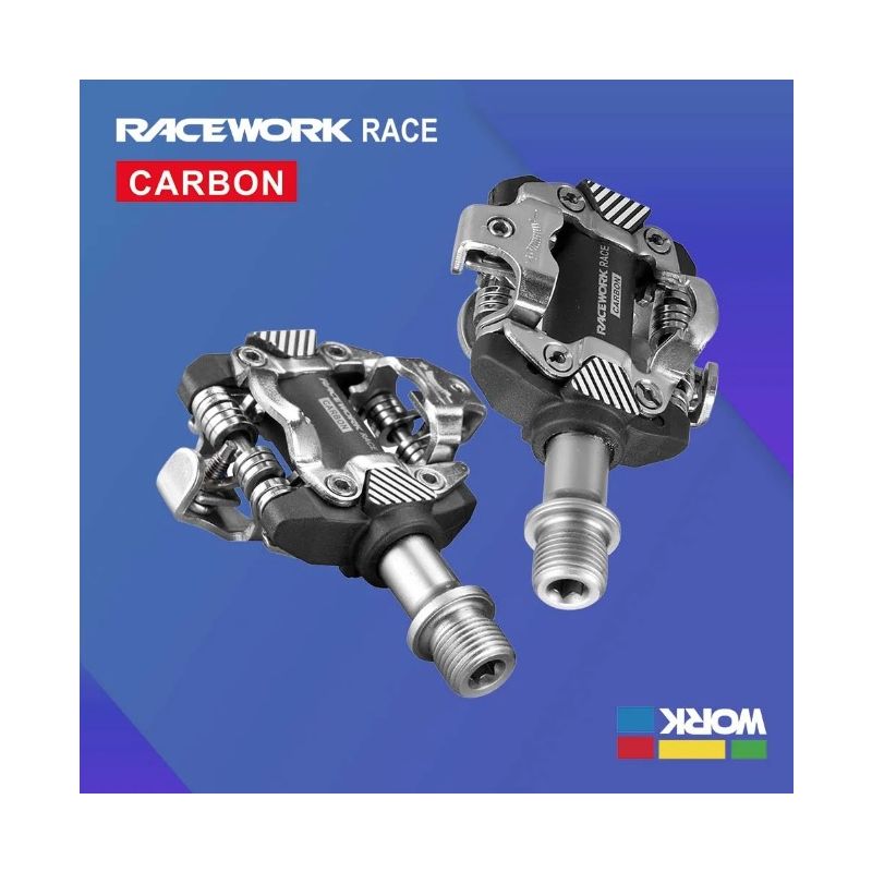 RACEWORK-pedales SPD autoblocantes para bicicleta de montaña, tacos para bicicleta de montaña, reposapiés, piezas de bicicleta