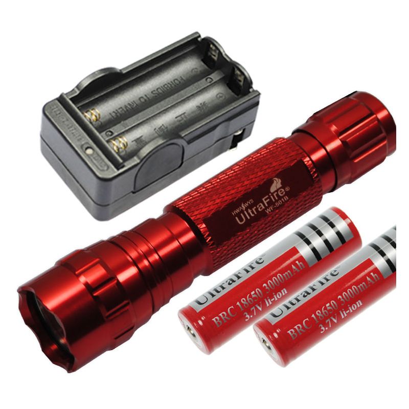 Multi Color Seleccione UltraFire 501B U2 1300 LUMENS 5 MODOS LED Linterna LED  2 * 18650 Batería  Cargador