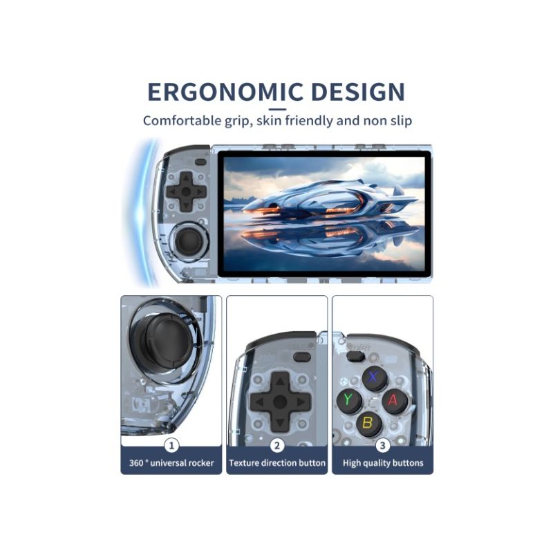 POWKIDDY-consola de juegos portátil RGB10 MAX3 Retro RK3566, pantalla Ips de 5 pulgadas, 1280x720, juegos Retro de código abierto