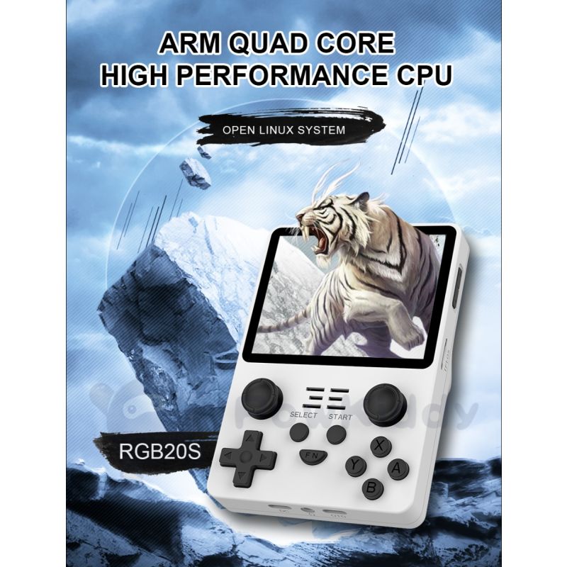 POWKIDDY, nueva consola de juegos portátil RGB20S, sistema Retro de código abierto RK3326, pantalla IPS 4:3 de 3,5 pulgadas, regalos para niños
