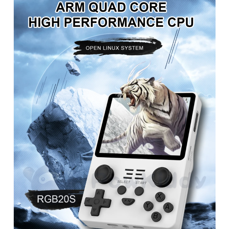 Consola de juegos portátil POWKIDDY RGB20S, sistema Retro de código abierto RK3326, pantalla IPS 4:3 de 3,5 pulgadas
