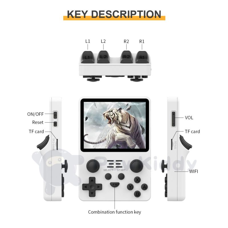 POWKIDDY, nueva consola de juegos portátil RGB20S, sistema Retro de código abierto RK3326, pantalla IPS 4:3 de 3,5 pulgadas, regalos para niños