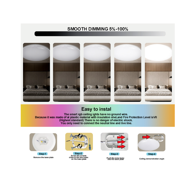 Luz de techo inteligente Tuya Zigbee, 24W, Wifi, RGBCW, lámpara Led de techo para sala de estar, decoración del hogar, lámpara inteligente para Alexa