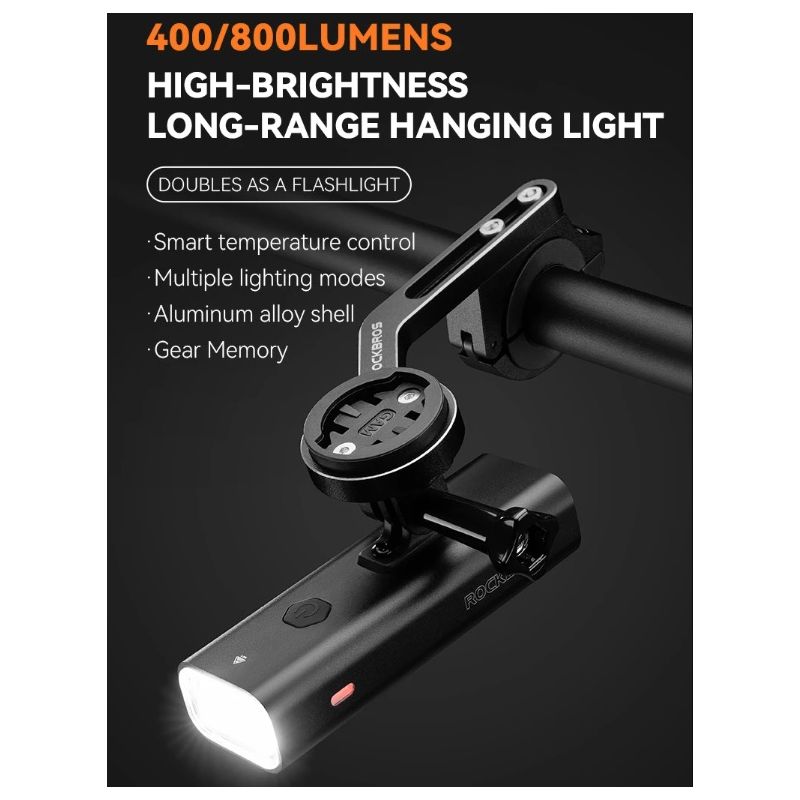 ROCKBROS RHL-1000LUMEN luz delantera de bicicleta impermeable tipo c recargable luz de bicicleta faro LED MTB lámpara de bicicleta