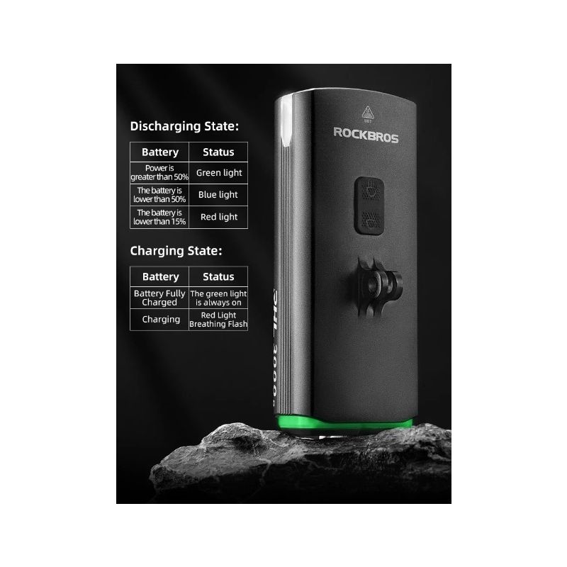 ROCKBROS RHL3000 Luz de bicicleta 10000mAH linterna luz delantera de la bicicleta impermeable MTB Ciclismo de Carretera faro